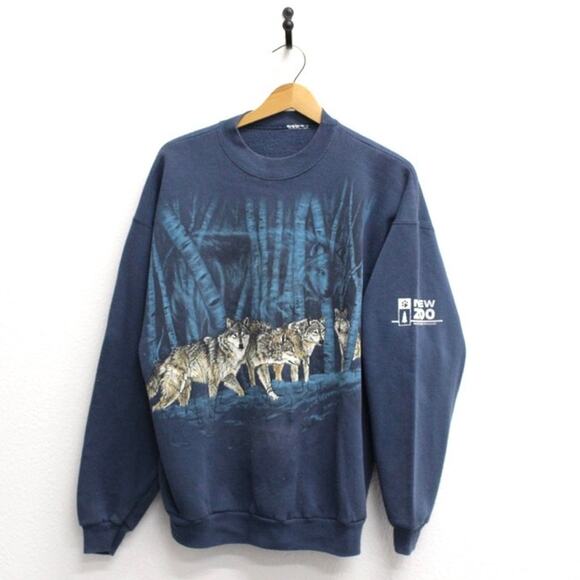 Vintage Wolf Pack Wilderness Sweatshirt Large - Picture 1 of 7